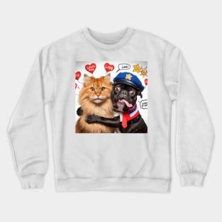 dog and cat Crewneck Sweatshirt